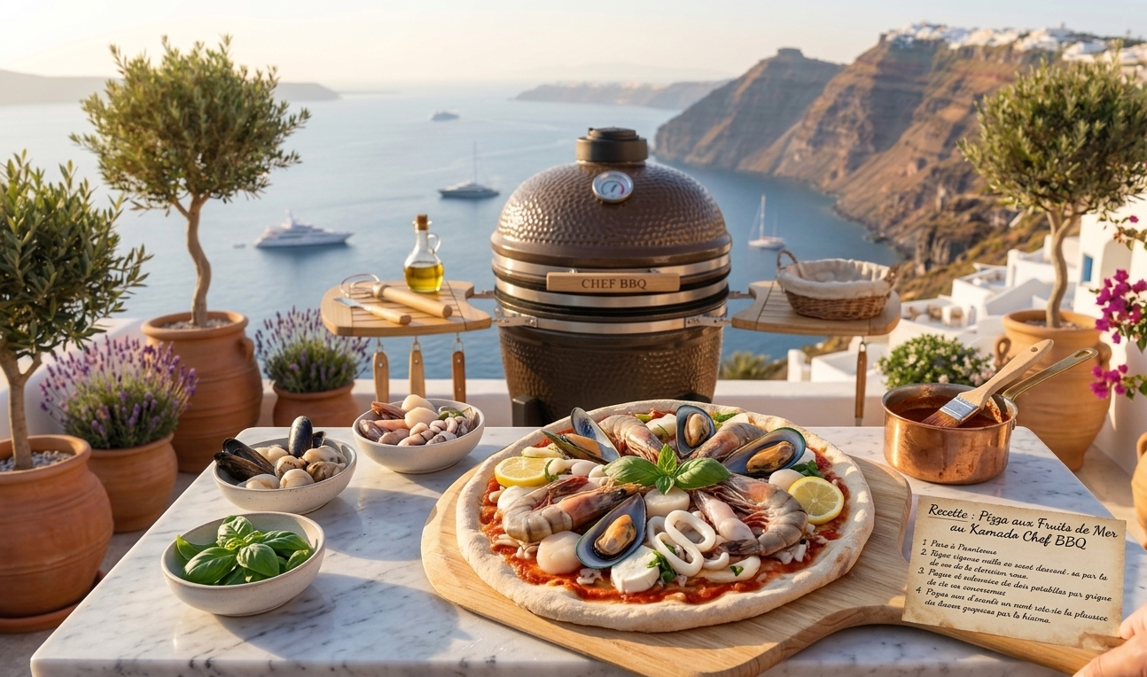 🍕 Pizza aux fruits de mer au Kamado ChefBBQ : croustillante et pleine de saveurs