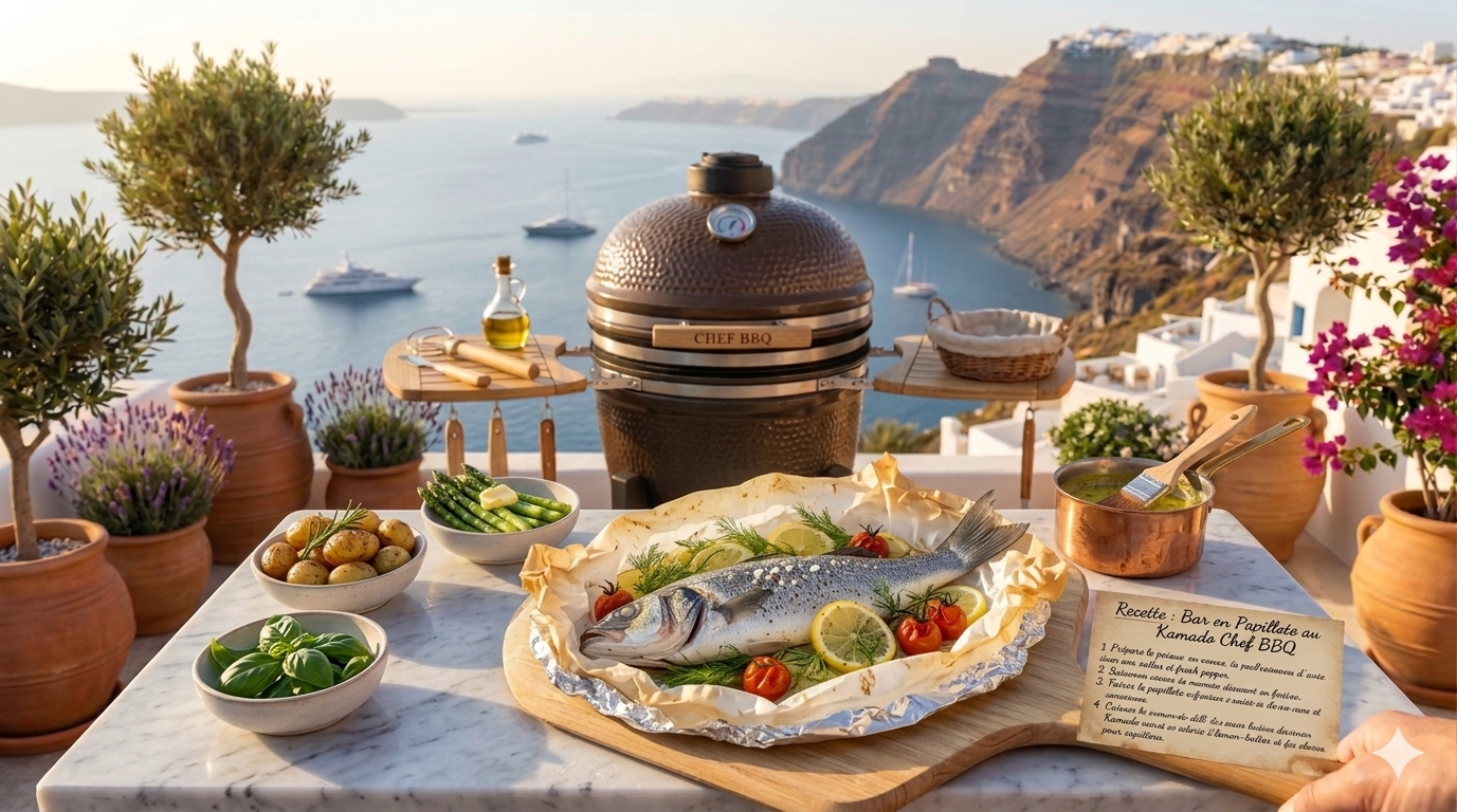 🐟 Bar en papillote au Kamado ChefBBQ : une cuisson saine et pleine de saveurs